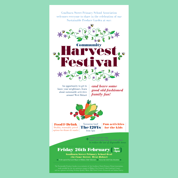 Harvest festival poster and flyer - traceygrady.com
