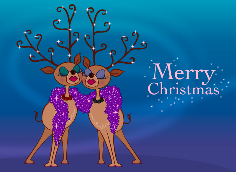 Reindeer Christmas greeting illustration - traceygrady.com